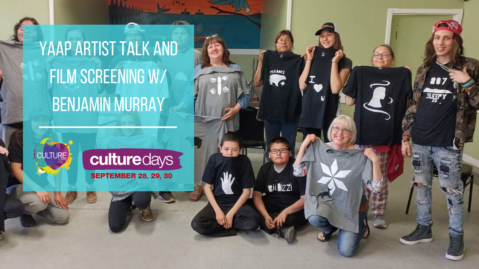 Ben Murray with youth participating in his Youth Arts Ambassador project for Culture Days 2018