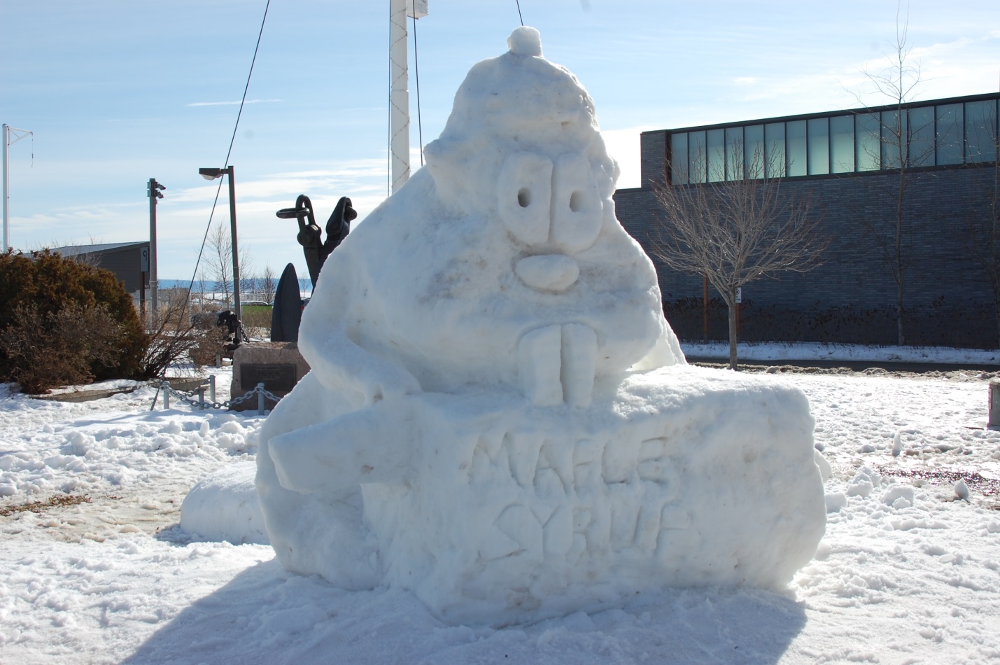 Snow Sculpture of a man