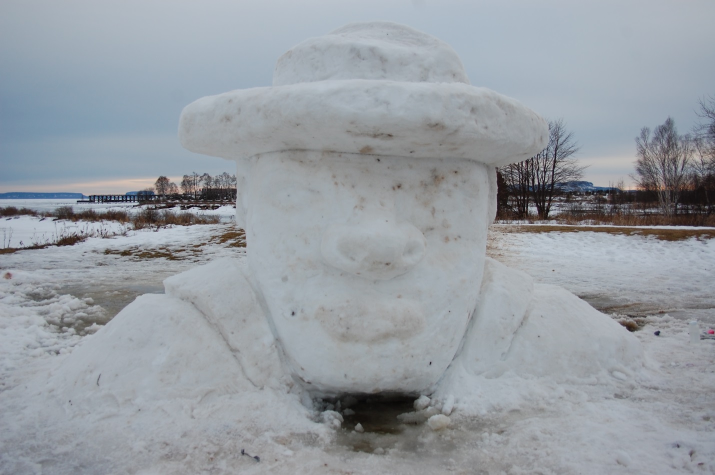 Snow Sculpture called The Mountie