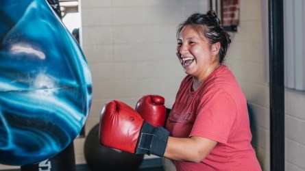 happy person boxing