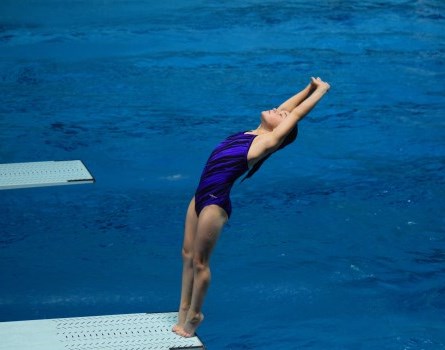 girl diving backwards