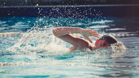 child swimming