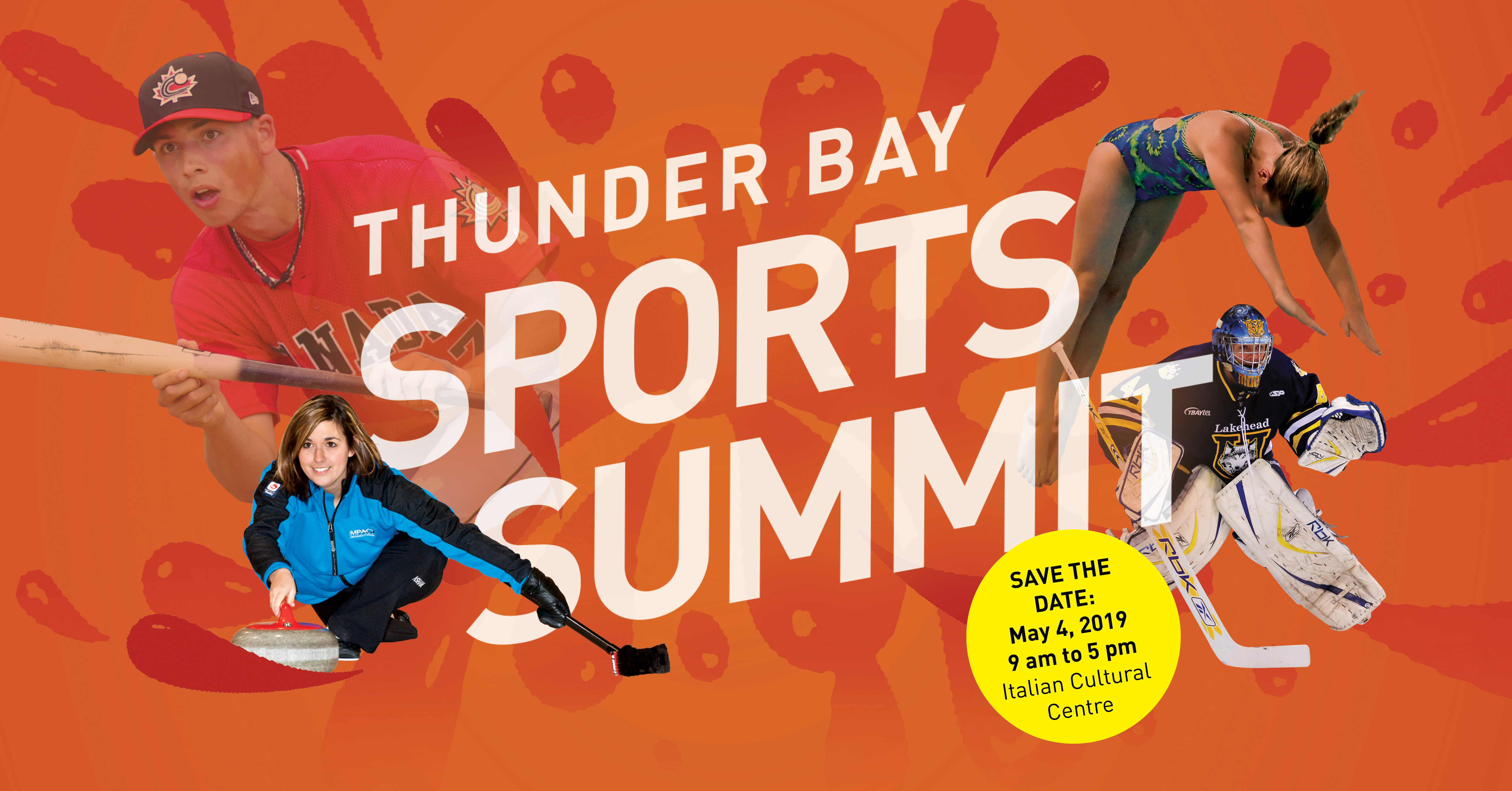 Thunder Bay Sports Summit 2019 Thunder Bay Sports Summit promotional photo with various sports figures