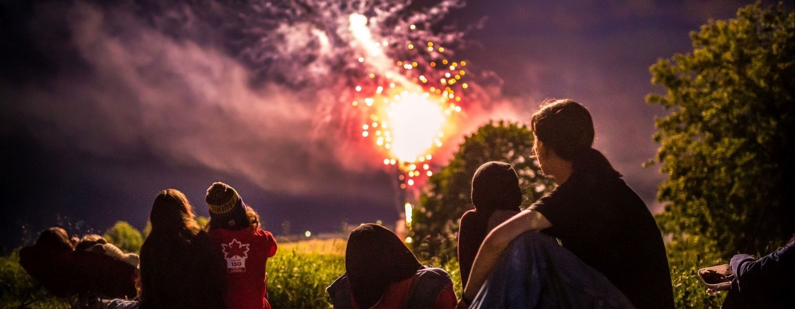 people watching fireworks