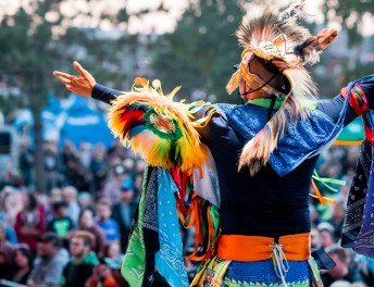 Indigenous Performer on stage at a concert