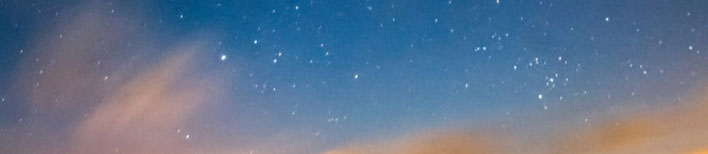 stars in a night sky and Facebook logo