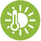 Adaptation Icon with sun and thermometer