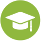 Education icon with graduation cap