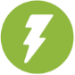 Energy icon with thunder bolt