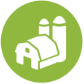 Food icon with barn