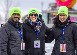 Volunteers in winter
