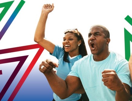 People Cheering - Friends & Family Banner