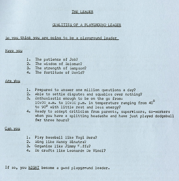A blue paper with type written text