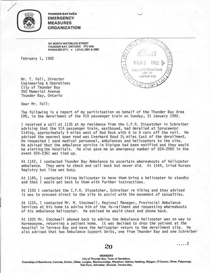 A typed report on the train derailment