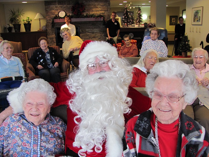 Santa visiting residents at one of the city's homes for the elderly