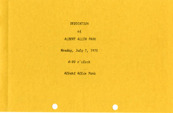 A yellow paper with typed writing detailing the days events