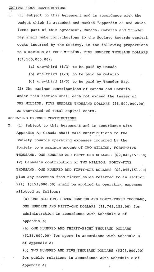 A typed document outlining the funding and requirements to host the 1981 games
