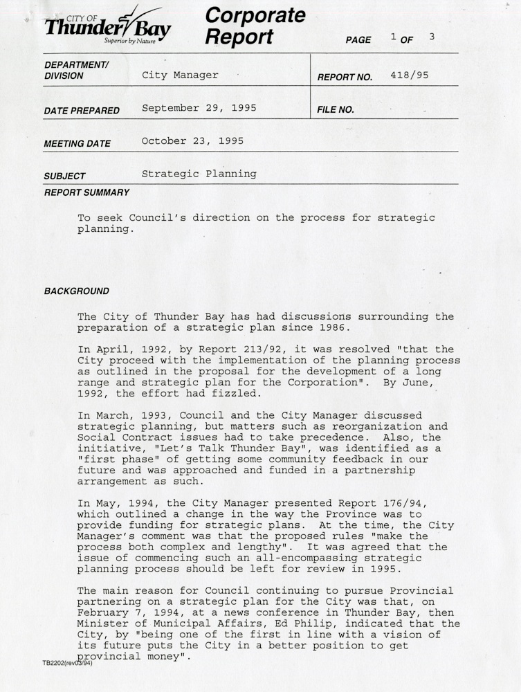 Bruce Thom Corporate Report
