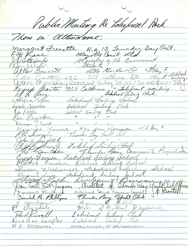 A lined sheet of paper with handwritten names filling the page