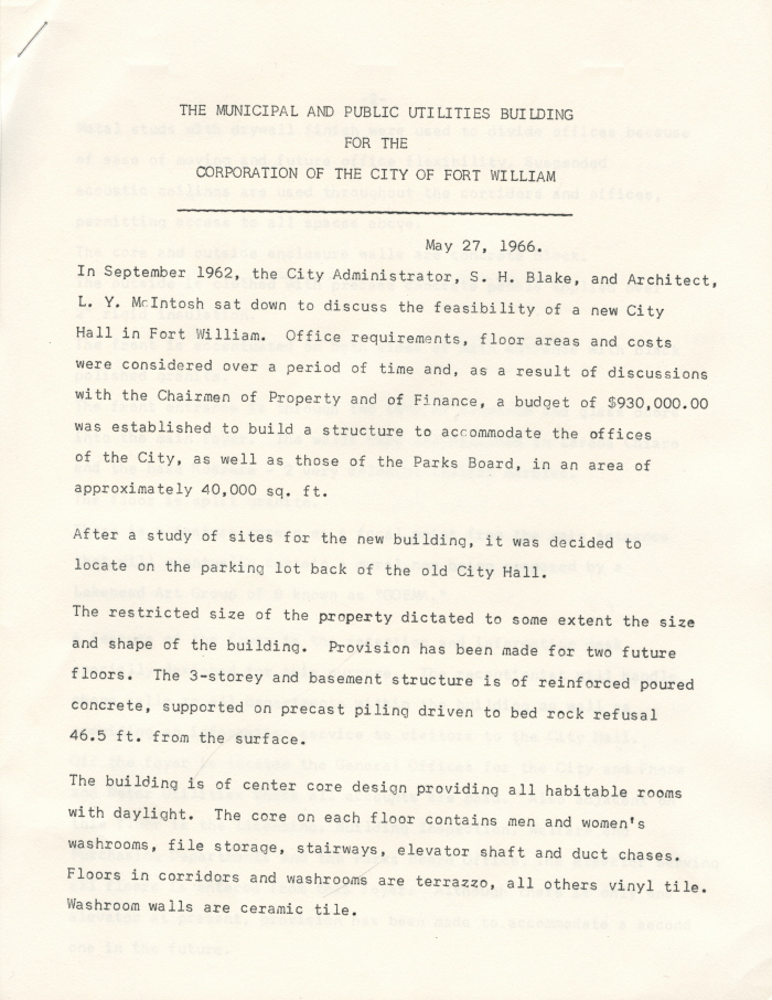 A typed document detailing the municipal and public utilities expenditure