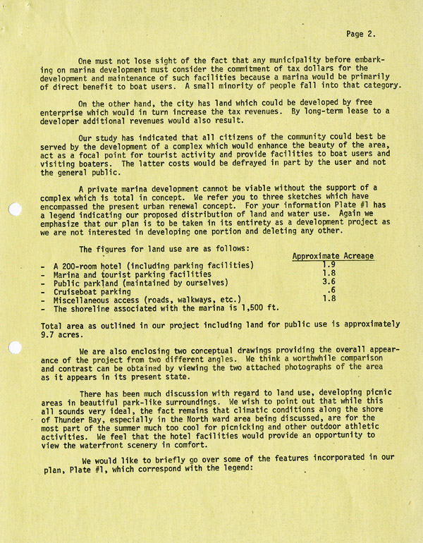 A typed document on yellow paper with black lettering
