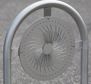 wheel design carved into bike rack
