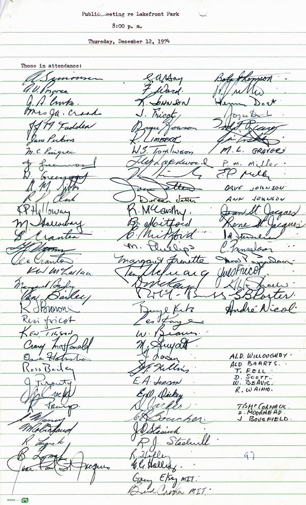 A list of names handwritten on a lined piece of paper