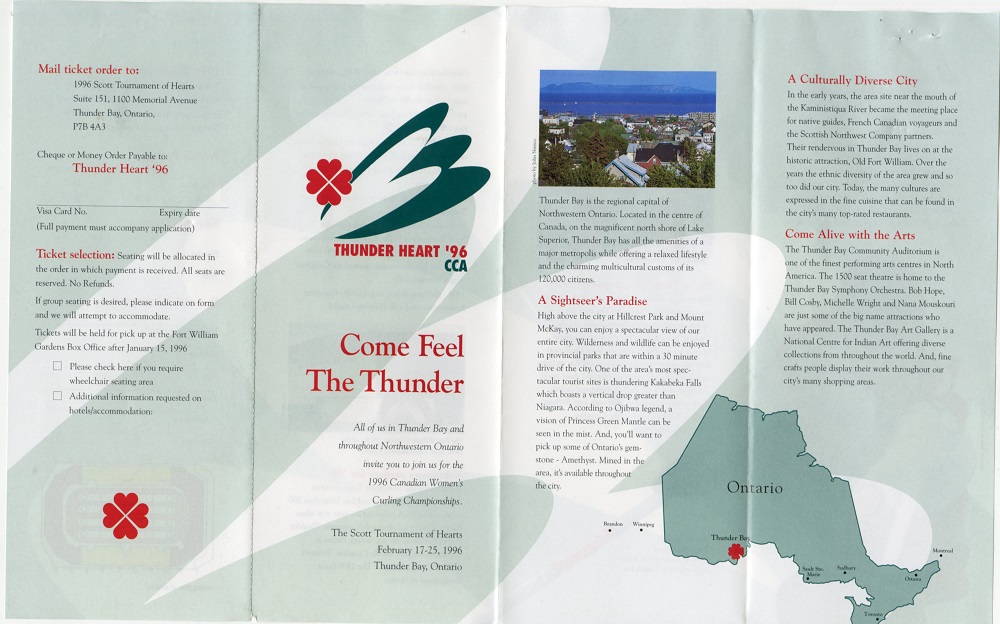 front of Scott Tournament of Hearts Brochure