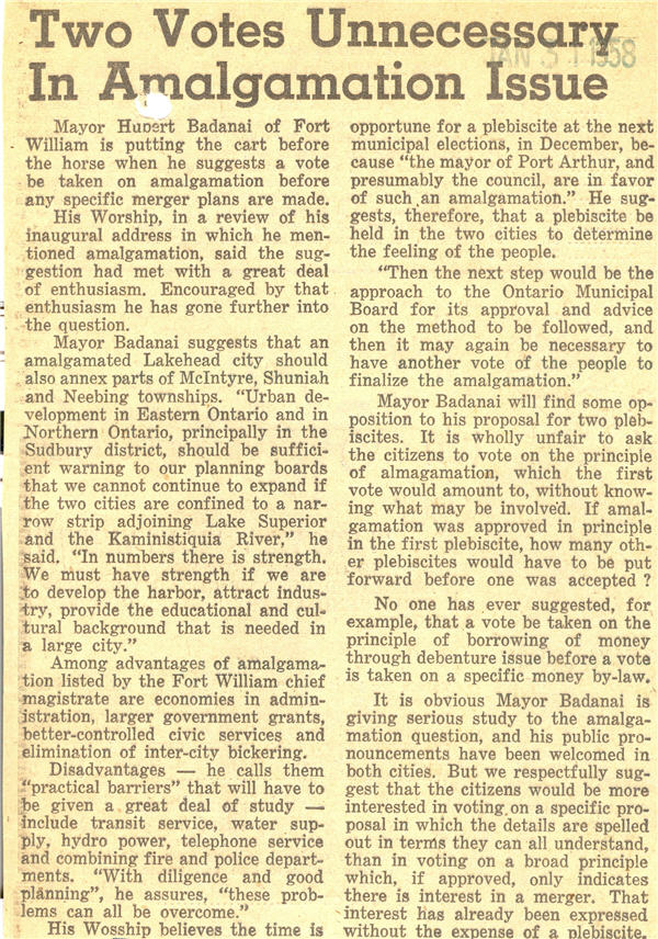A newspaper editorial typed