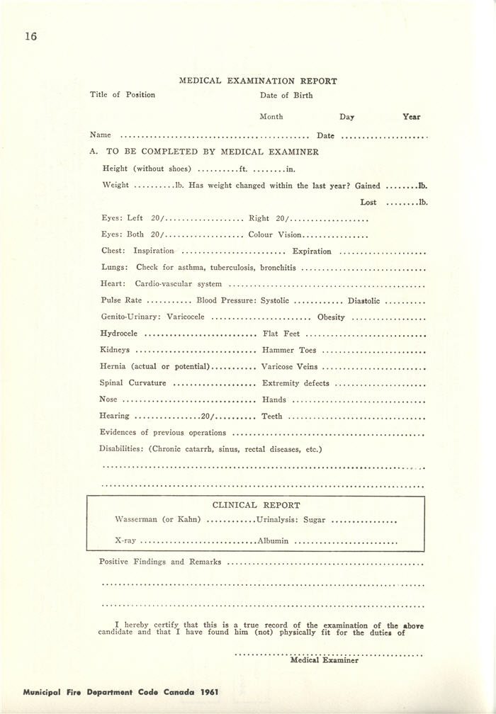 A typed document detailing medical tests performed by a physician