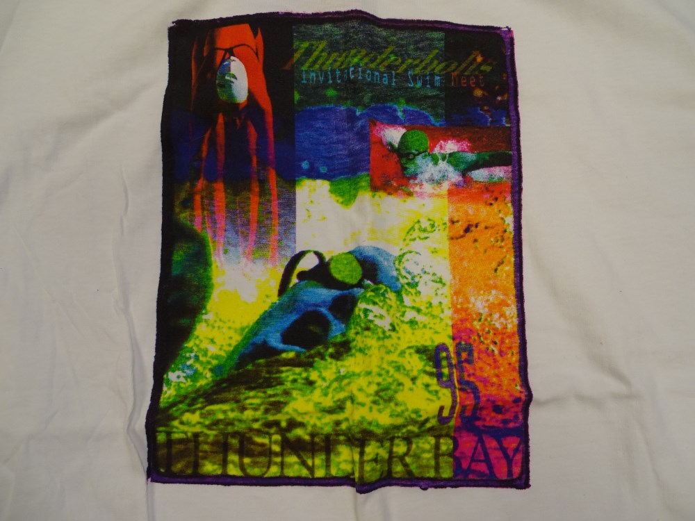 Thunder Bolts Swim Team T-Shirt abstract graphic close up