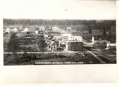a scenic photograph of a street taken from a hill with houses and roads