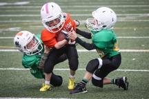Boys playing football