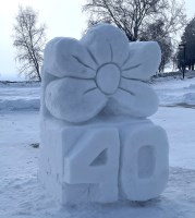 40th Anniversary Forget Me Not Snow Sculpture