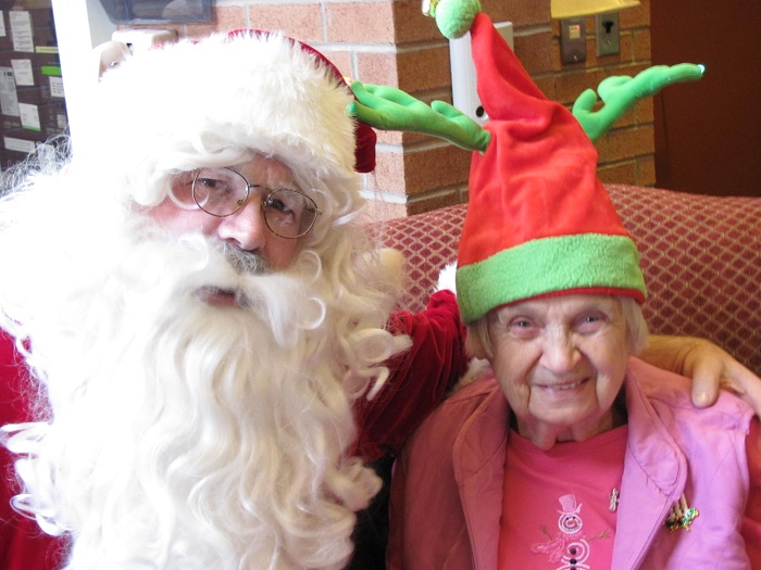 Santa visiting residents at one of the city's homes for the elderly
