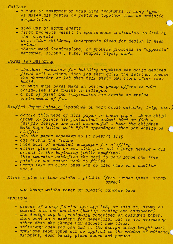 A yellow paper with typed text